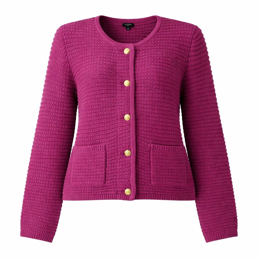 Talbots Plus Fuchsia Kate Cardigan Lady Jacket Gold Crest Buttons Size X New